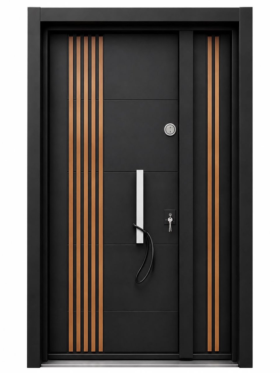 Porte en acier galvanisé à deux battants