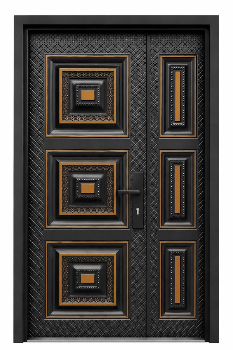 Porte en acier galvanisé à deux battants