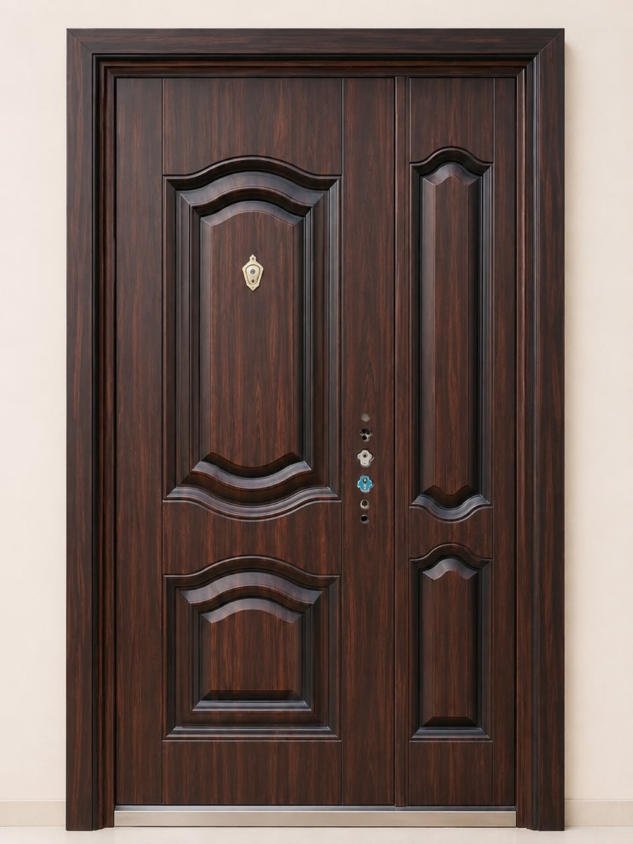 Porte en acier galvanisé à deux battants