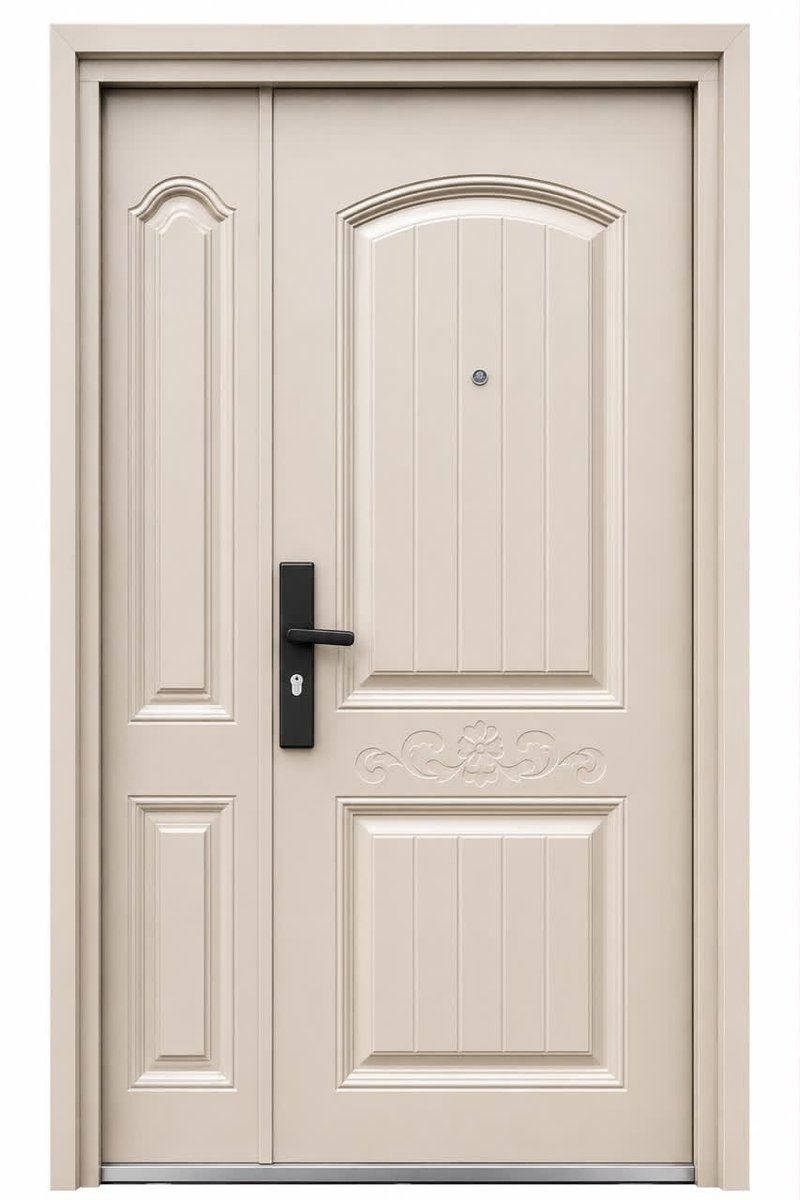 Porte en acier galvanisé à deux battants